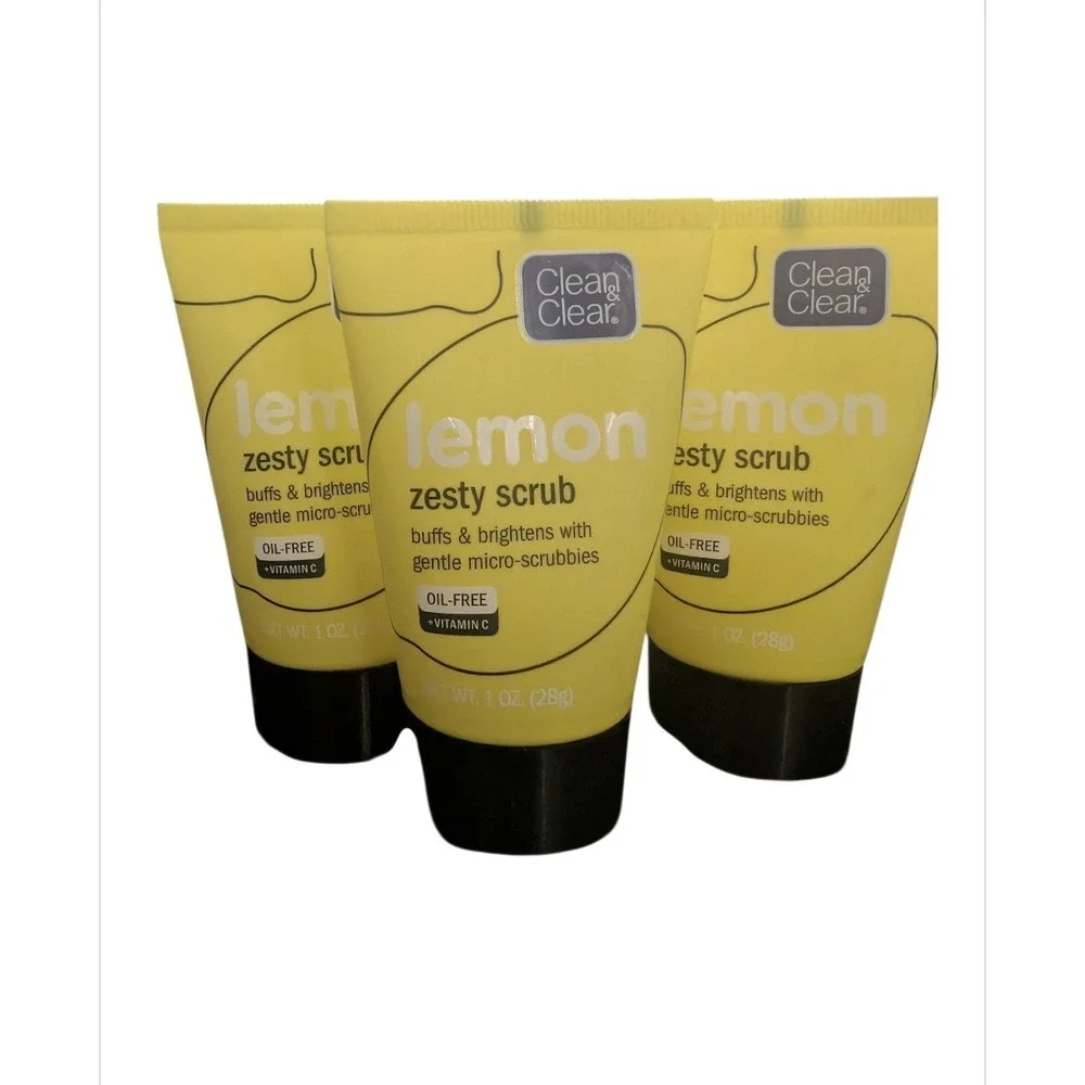 Clean & Clear Lemon Zesty Scrub, Travel Size (1oz) 3 pack DISCONTINUED HTF